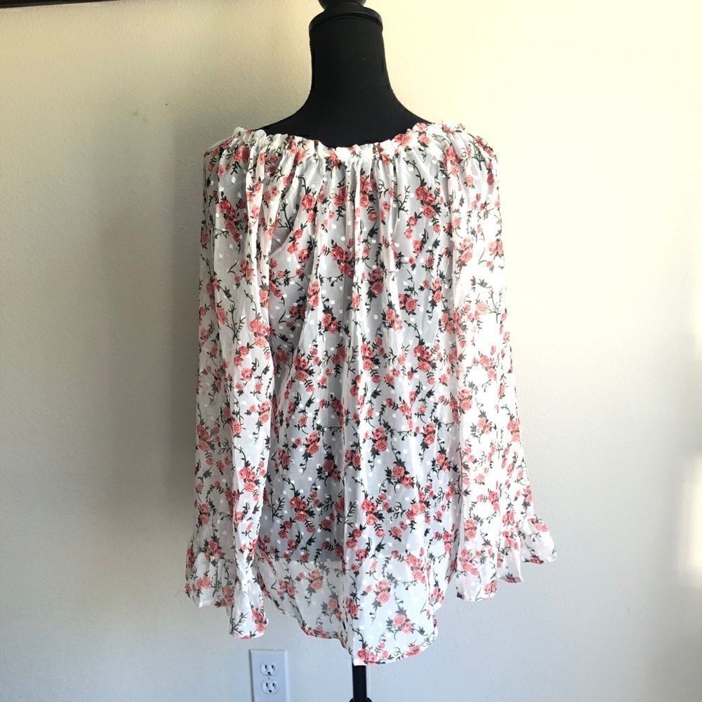Sheer Rose Print blouse  - Picture 5 of 7